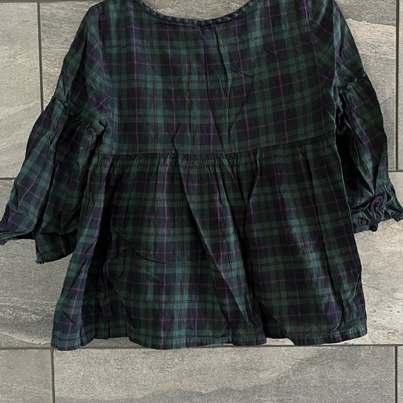 Babydoll Plaid Blouse - Picture 3 of 3